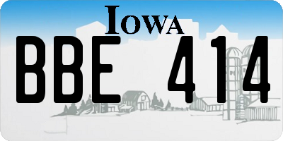 IA license plate BBE414