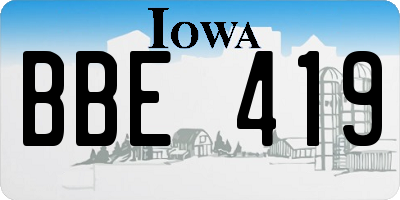 IA license plate BBE419