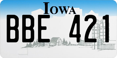 IA license plate BBE421