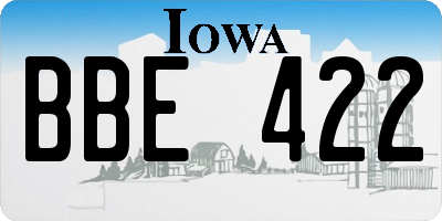 IA license plate BBE422