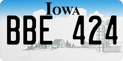 IA license plate BBE424