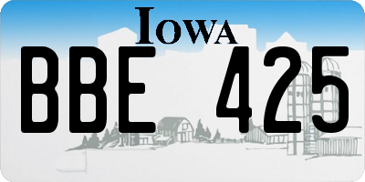 IA license plate BBE425