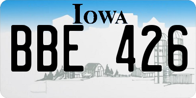 IA license plate BBE426
