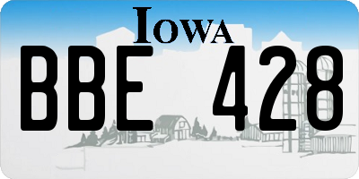 IA license plate BBE428