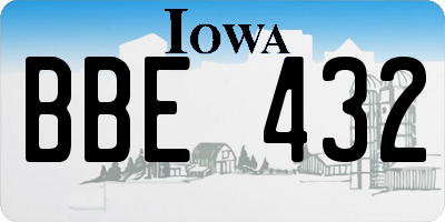 IA license plate BBE432