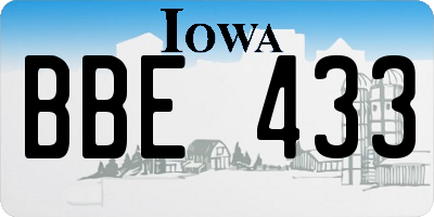 IA license plate BBE433
