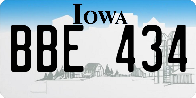 IA license plate BBE434