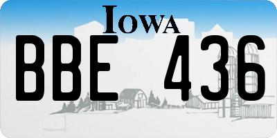 IA license plate BBE436
