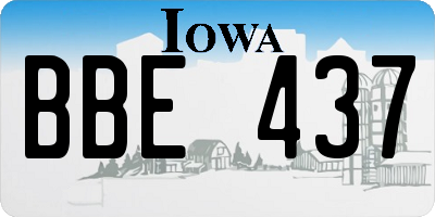IA license plate BBE437