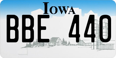 IA license plate BBE440