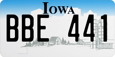 IA license plate BBE441