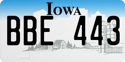 IA license plate BBE443