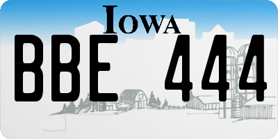 IA license plate BBE444