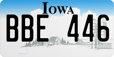 IA license plate BBE446