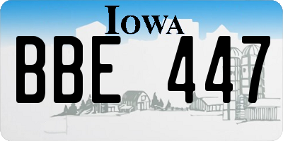 IA license plate BBE447