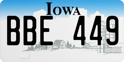 IA license plate BBE449