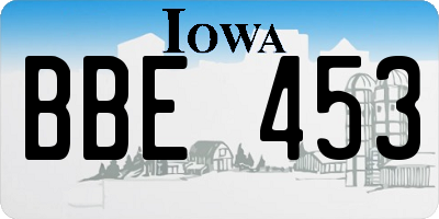 IA license plate BBE453