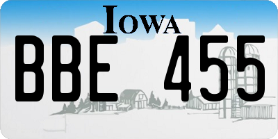 IA license plate BBE455