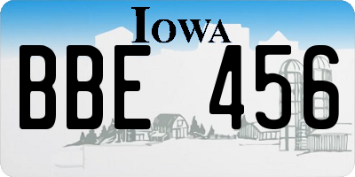 IA license plate BBE456