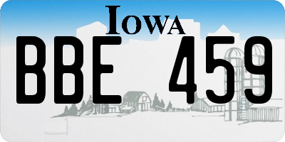 IA license plate BBE459