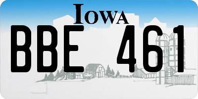 IA license plate BBE461