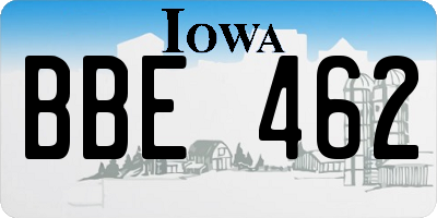 IA license plate BBE462