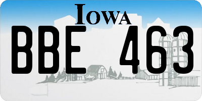 IA license plate BBE463