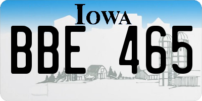 IA license plate BBE465
