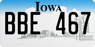 IA license plate BBE467