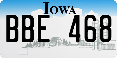 IA license plate BBE468