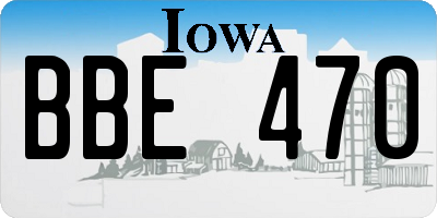 IA license plate BBE470