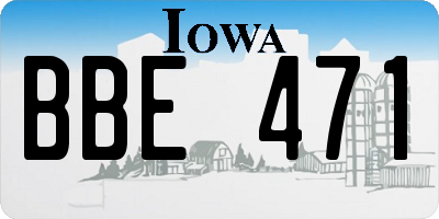 IA license plate BBE471