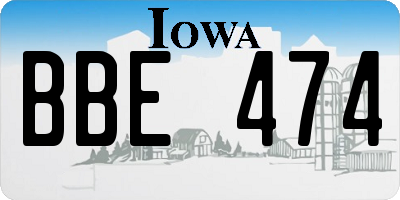 IA license plate BBE474