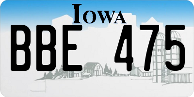 IA license plate BBE475