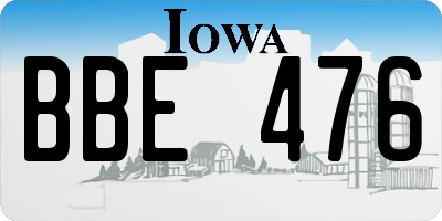 IA license plate BBE476