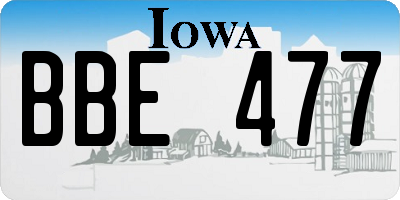 IA license plate BBE477