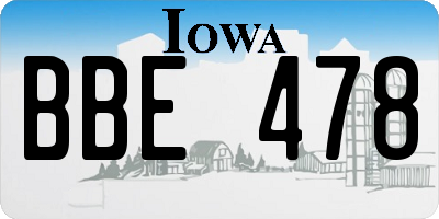 IA license plate BBE478