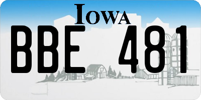IA license plate BBE481