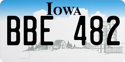 IA license plate BBE482