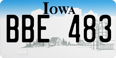 IA license plate BBE483
