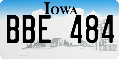IA license plate BBE484