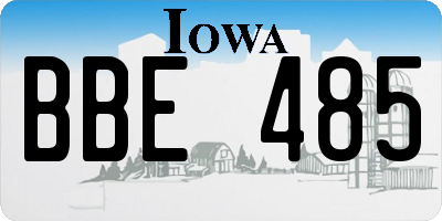 IA license plate BBE485