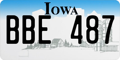 IA license plate BBE487