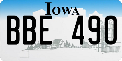 IA license plate BBE490