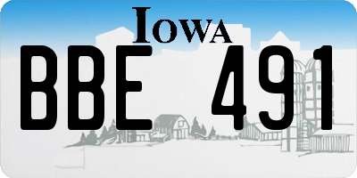 IA license plate BBE491