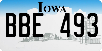 IA license plate BBE493