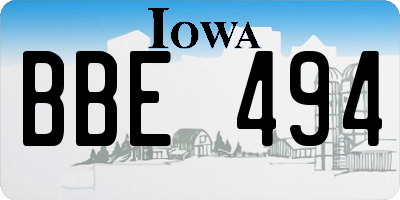 IA license plate BBE494