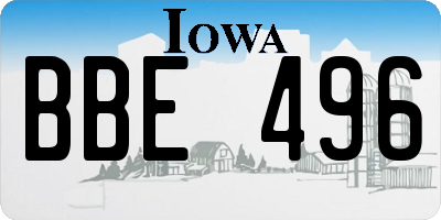 IA license plate BBE496