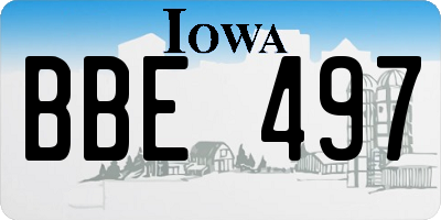 IA license plate BBE497