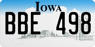 IA license plate BBE498